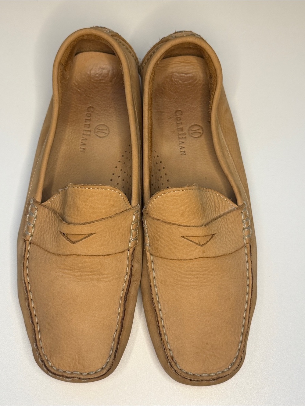 Cole Haan Women’s Tan Leather Slip-On Drivers/Loafers